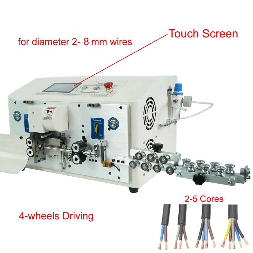 Double Round Multi-Core Wire Stripping &amp; Cutting Machine (2-8mm) WPM-YHT6