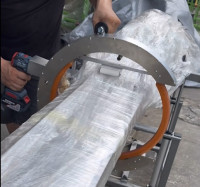 Powered Χειρός Orbital Wrapper | Φορητός Stretch Film Μηχανή for Pipes, Lumber & Long Products HROW-450 - Μηχανή περιτυλίγματος ταινίας