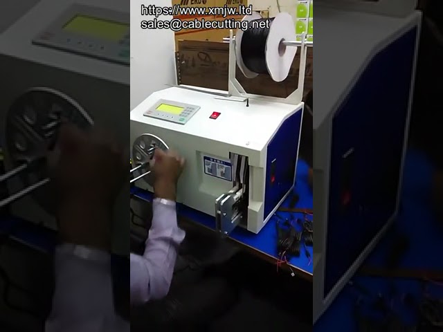 Semi automatic USB Data Cable 8 And O Shape Winding And Tying Machine With Hd Touch Screen