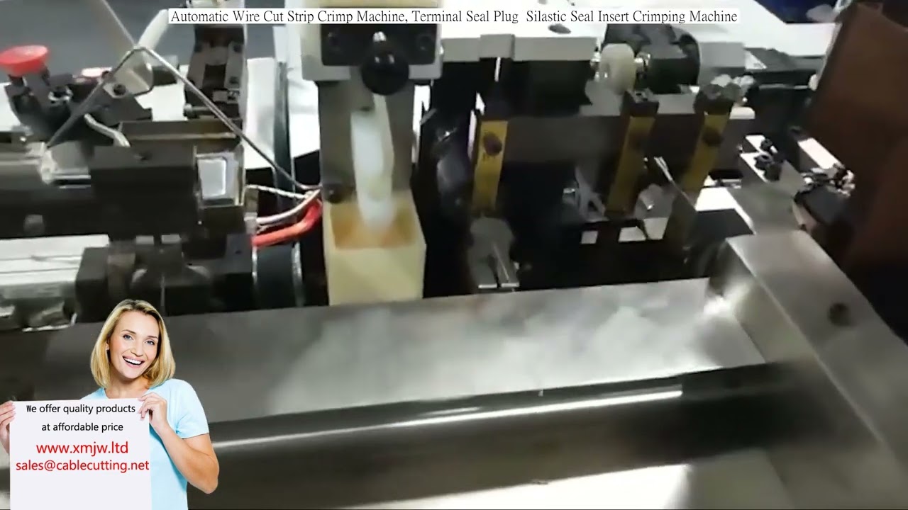 Automatic Wire Cut Strip Crimp Machine, Terminal Seal Plug  Silastic Seal Insert Crimping Machine