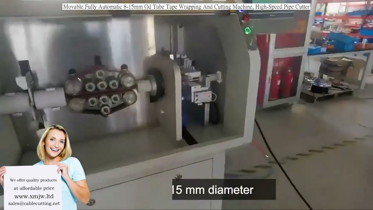 Movable Fully Automatic 8-15mm Od Tube Tape Wrapping And Cutting Machine, High Speed Pipe Cutter